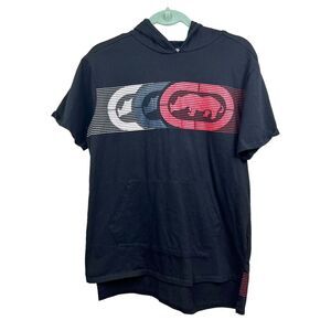 Ecko Unltd‎ Hooded T Shirt Shorrt Sleeve Graphic Print Black Red Boys Size L